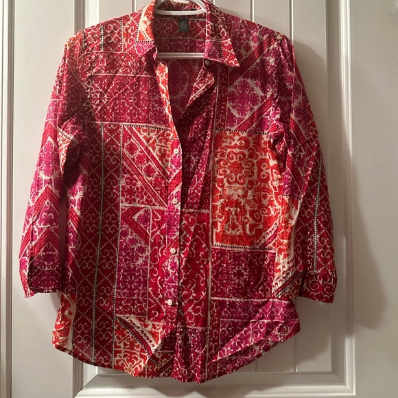 Ralph Lauren Blouse Semi Sheer 3/4 Sleeves - Picture 2 of 3